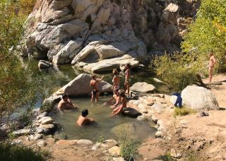 Deep Creek Hot Springs - Clothing optional Creek in California, USA