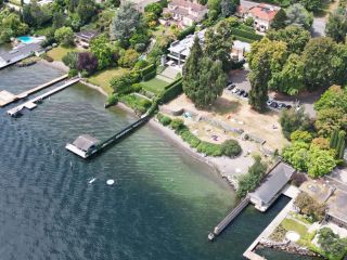 Aerial view of Denny Blaine Beach surrounded by houses