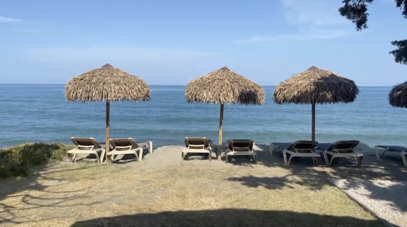 Beachfront views near the spa