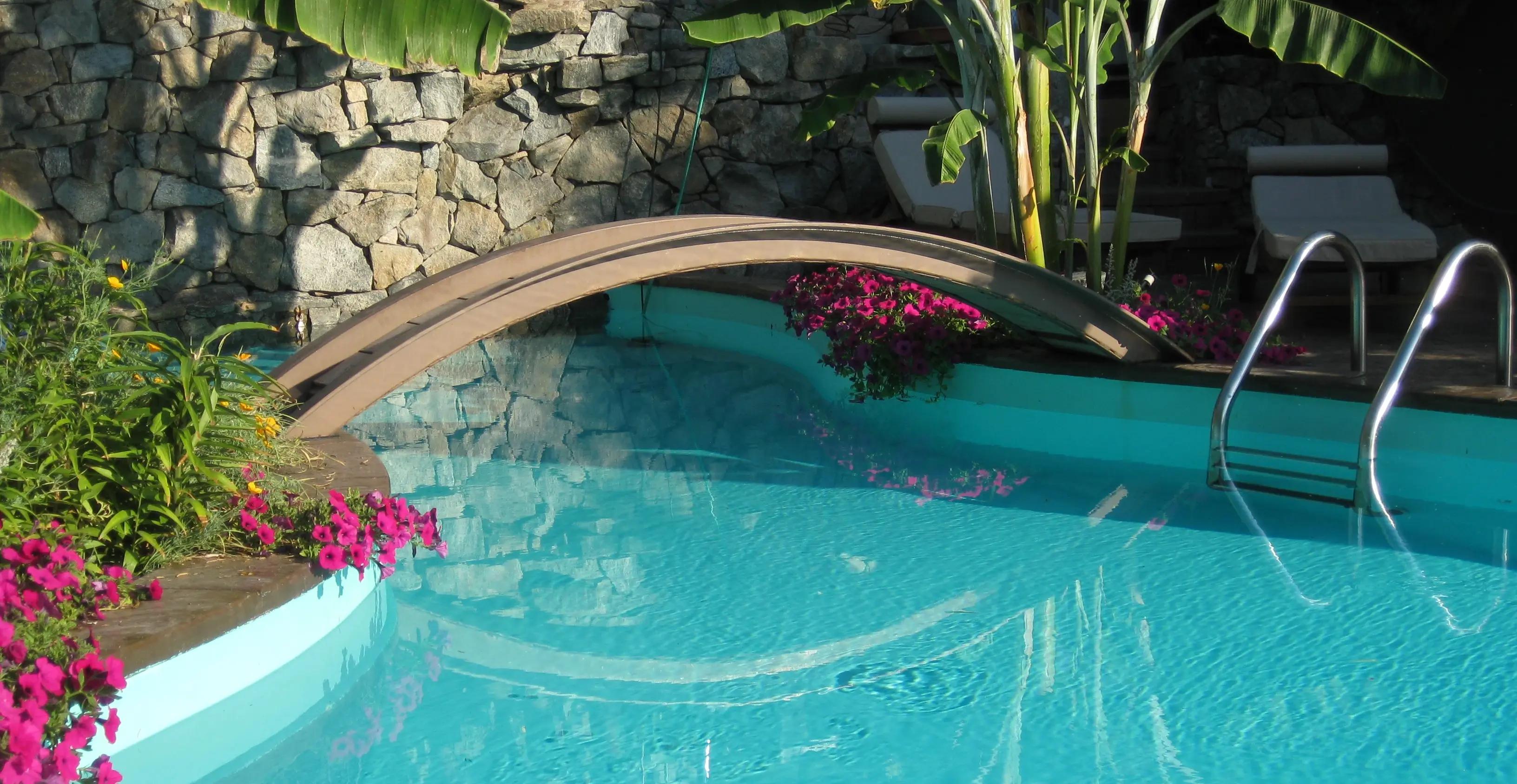 Inviting pool and banana trees