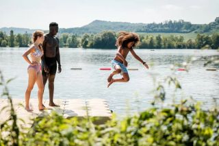 Lac de Remerschen - Nude lake in Luxembourg, France