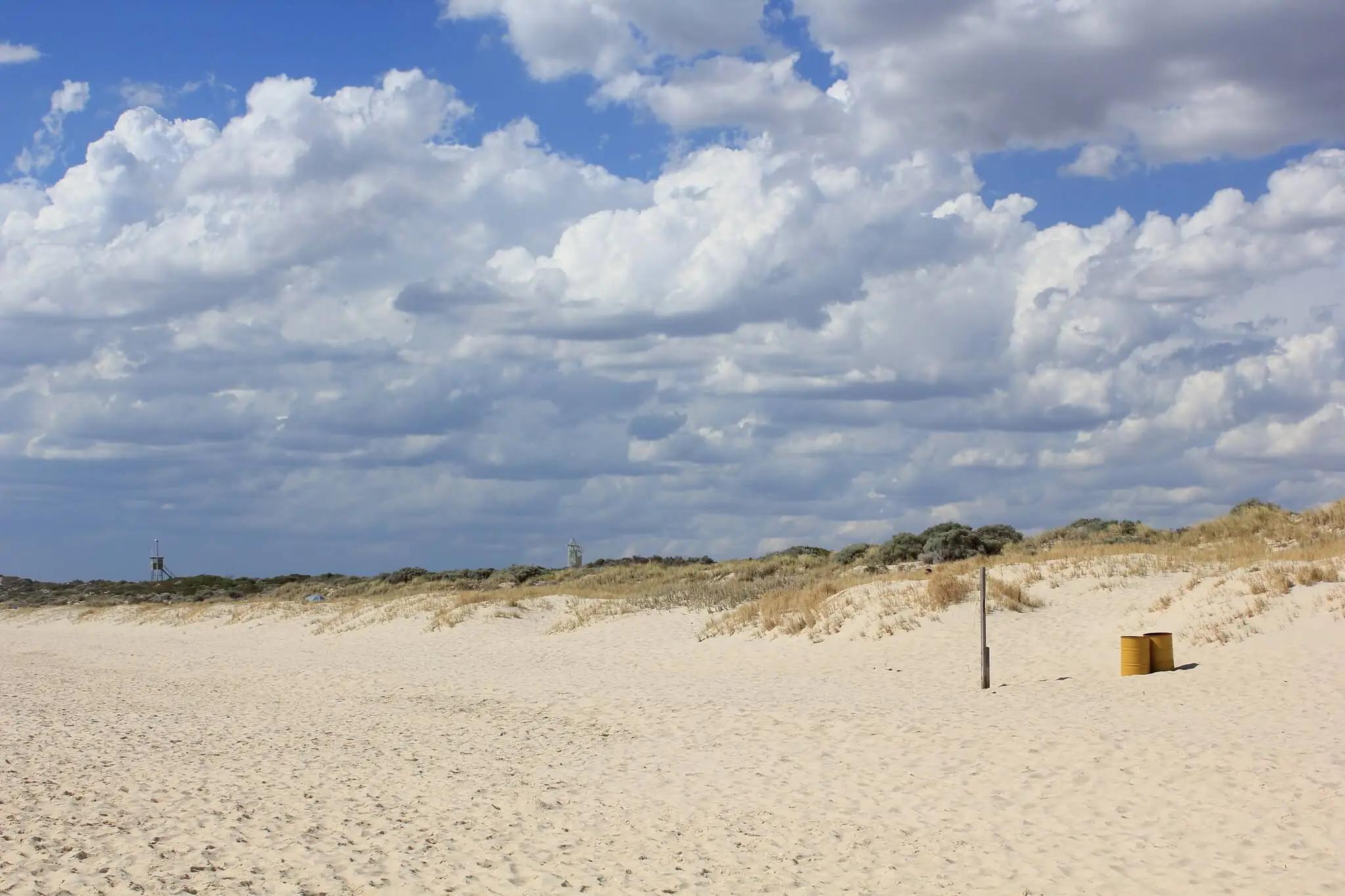Sand dunes backing ontp the beach