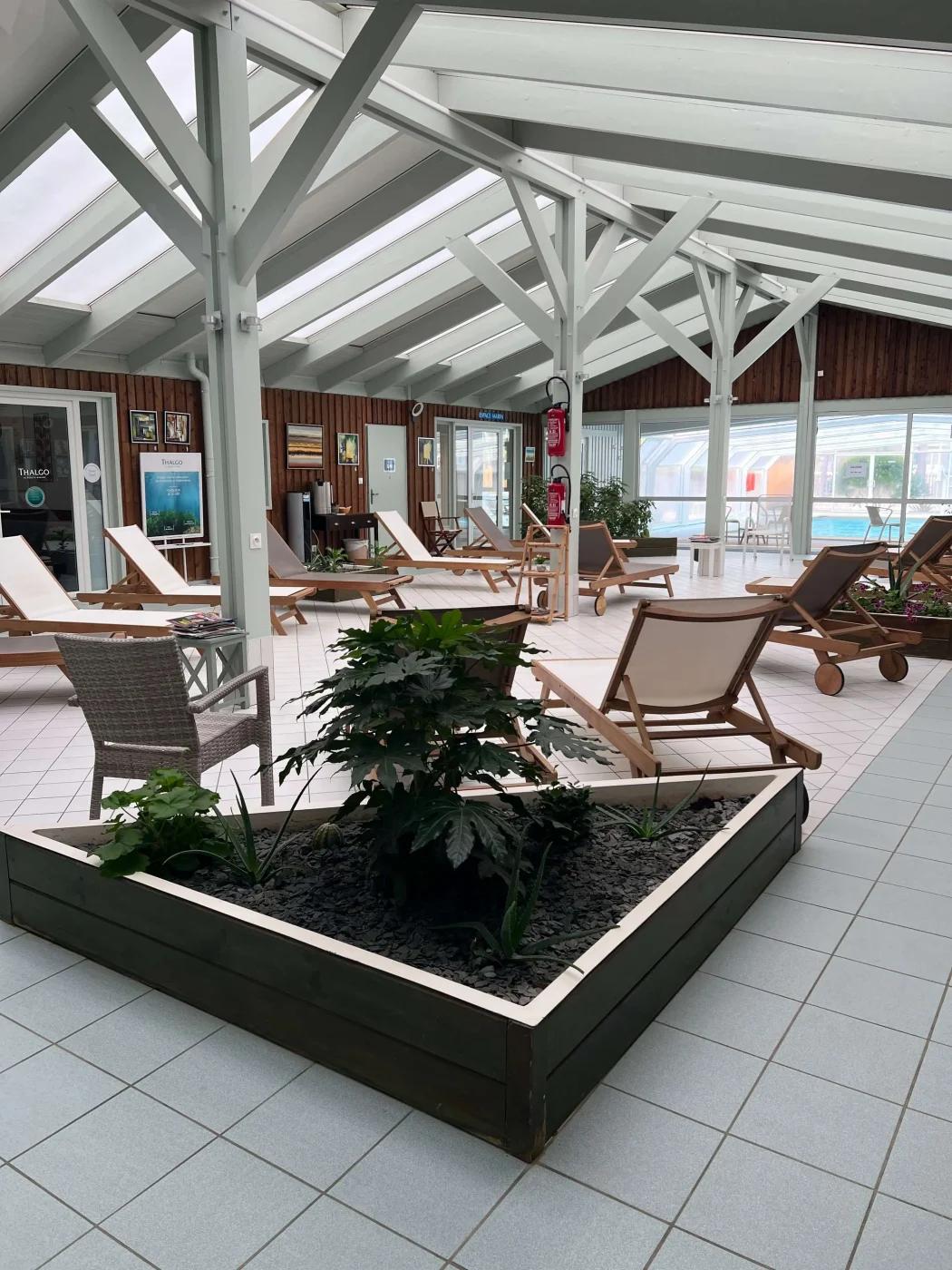 The relaxing indoor spa area