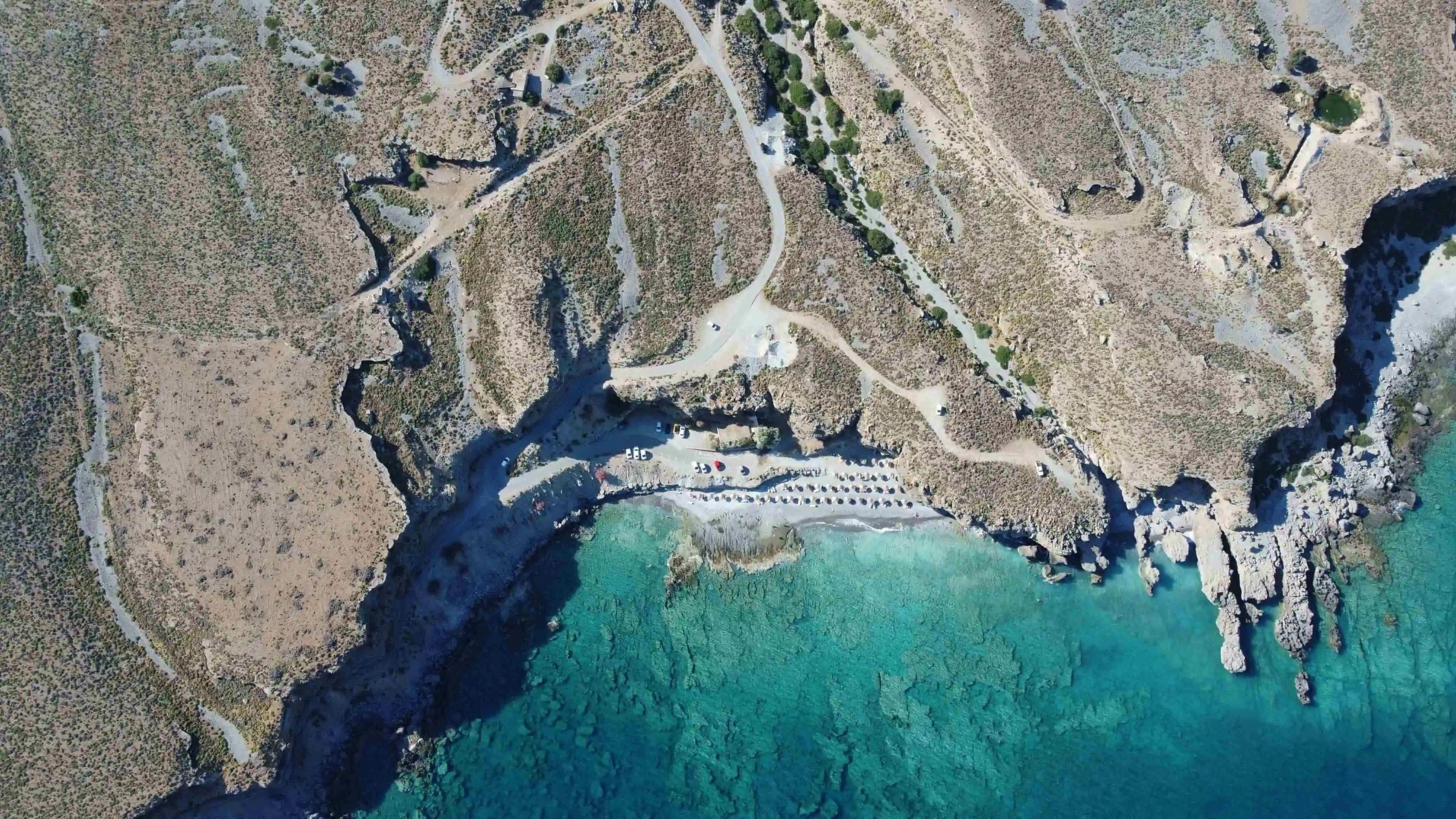 Views from above of the crystal clear water