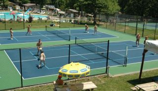 Tennis courts at Pine Tree Associates - naturist resort Maryland