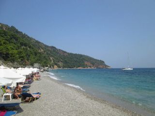 View looking towards the nude beach from the textile section
