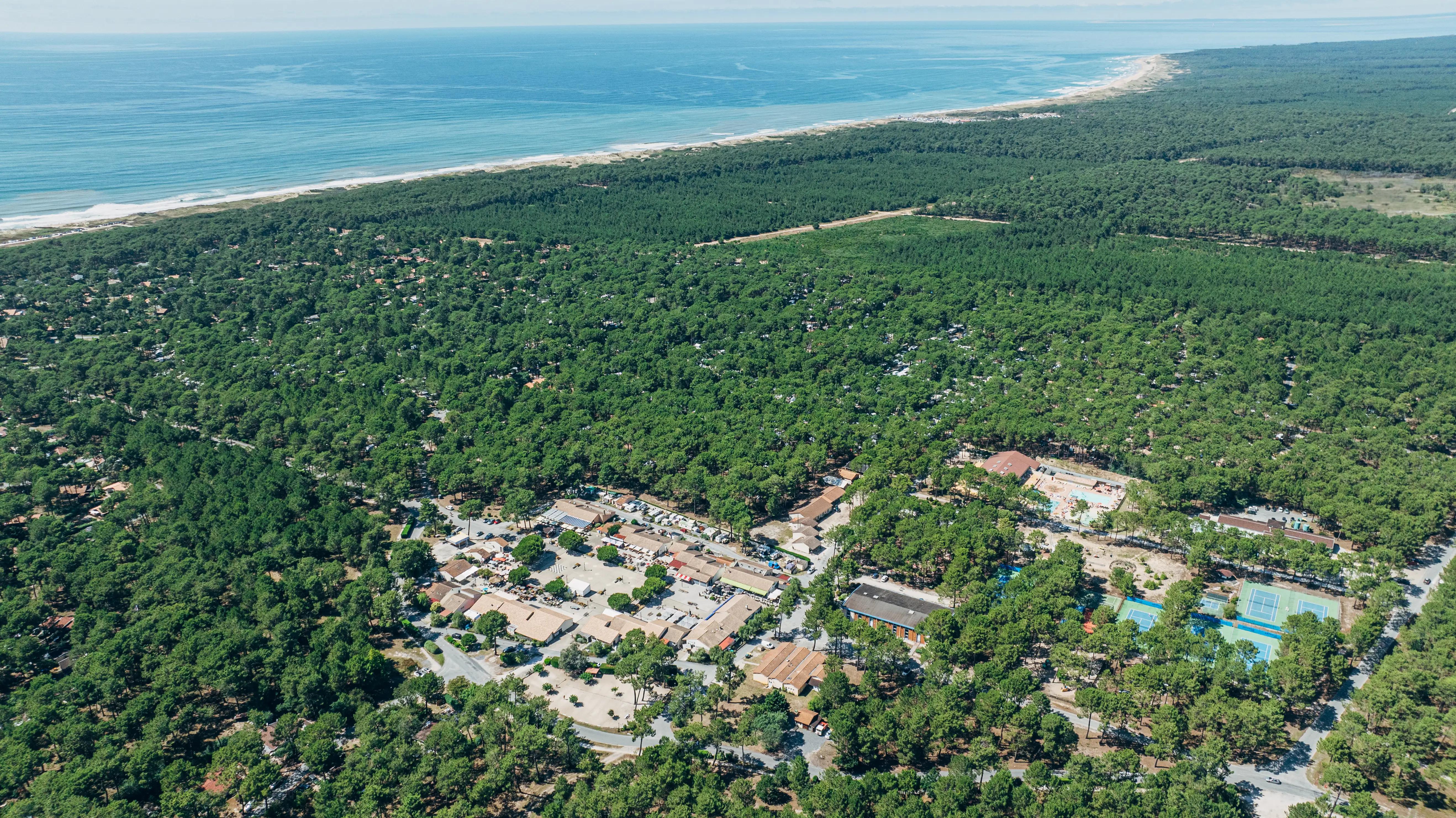 Aerial view of Euronat in the Médoc forest
