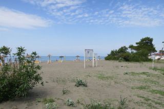 Approaching the beach from the trail