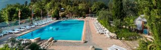 Pool at Origan Village, naturist campsite in France