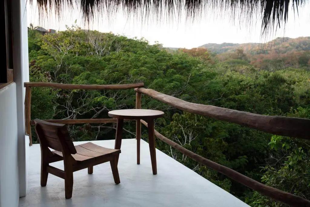 Some patios are not directly on the beach but the outlook is relaxing