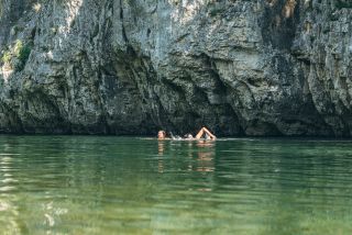 Wild swimming in the Cèze river