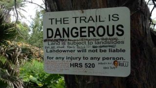 The sign speaks the true. Take care and wear proper shoes!