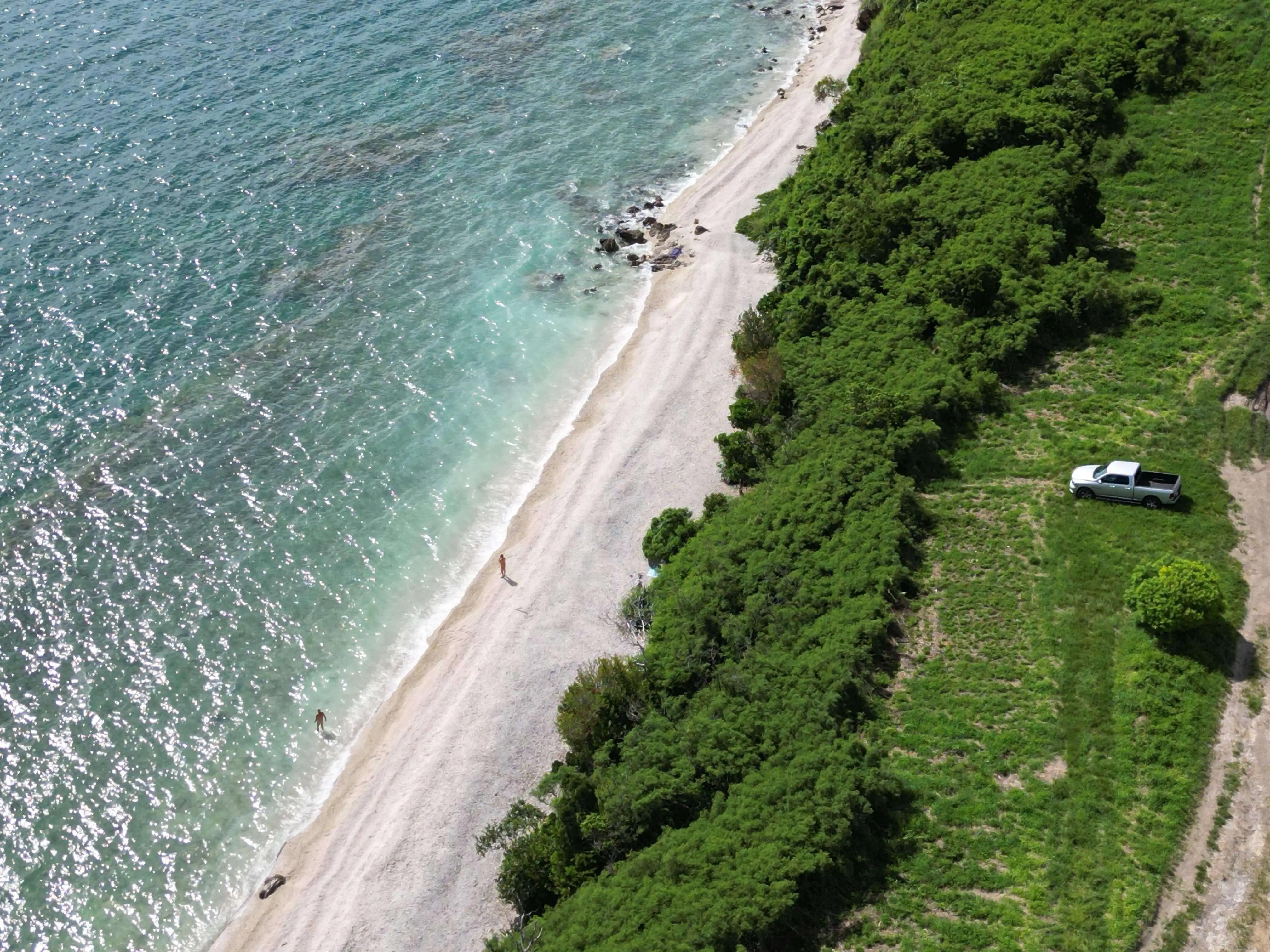 Plage des Nudistes from above. The short walk can be steep and slippery.