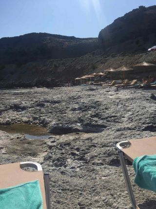 The rock section of the beach at Filaki