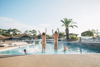 Poolside fun at Arnaoutchot naturist resort