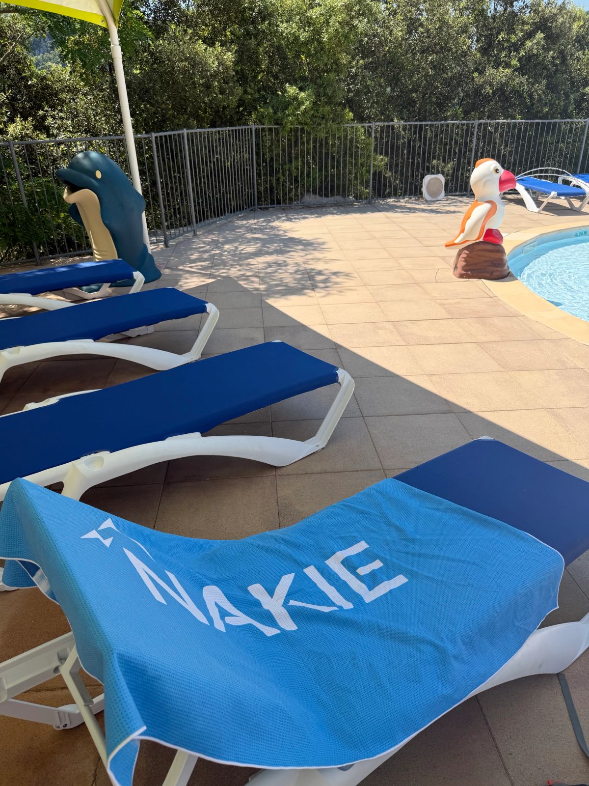 Shaded pool areas surrounded by nature