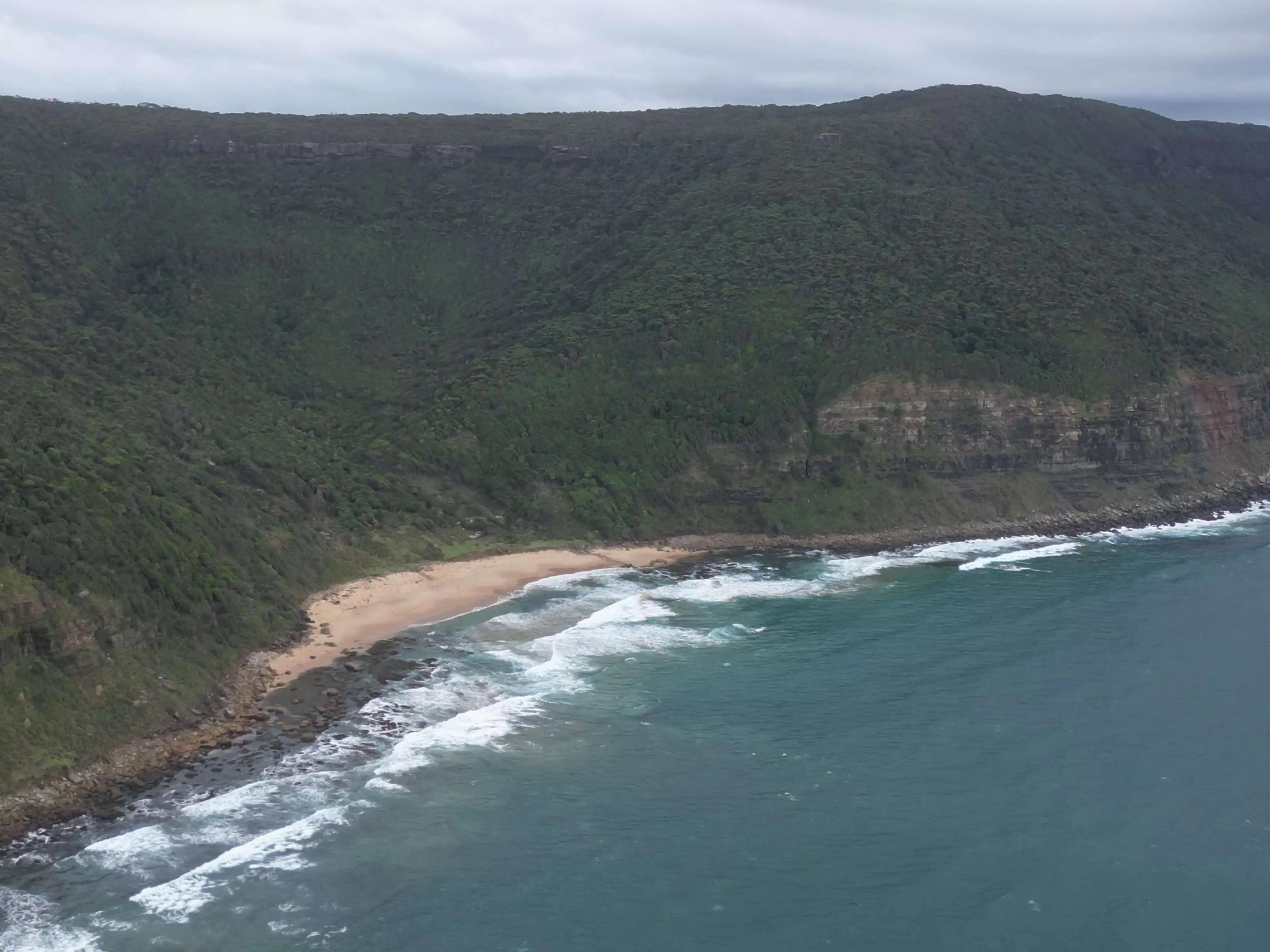 The beach surrounded by bushland at Werrong Beach