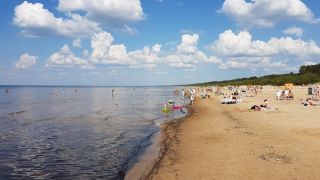 Shoreline of Vecāķi Nude Beach north of Riga in Latvia