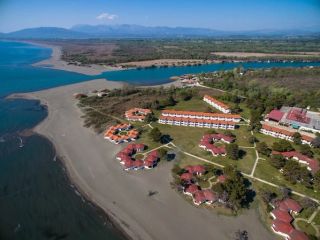 Aerial view of the nude section at Ada Bojana