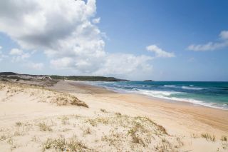 Plenty of soft white sand at Samurai Nude Beach