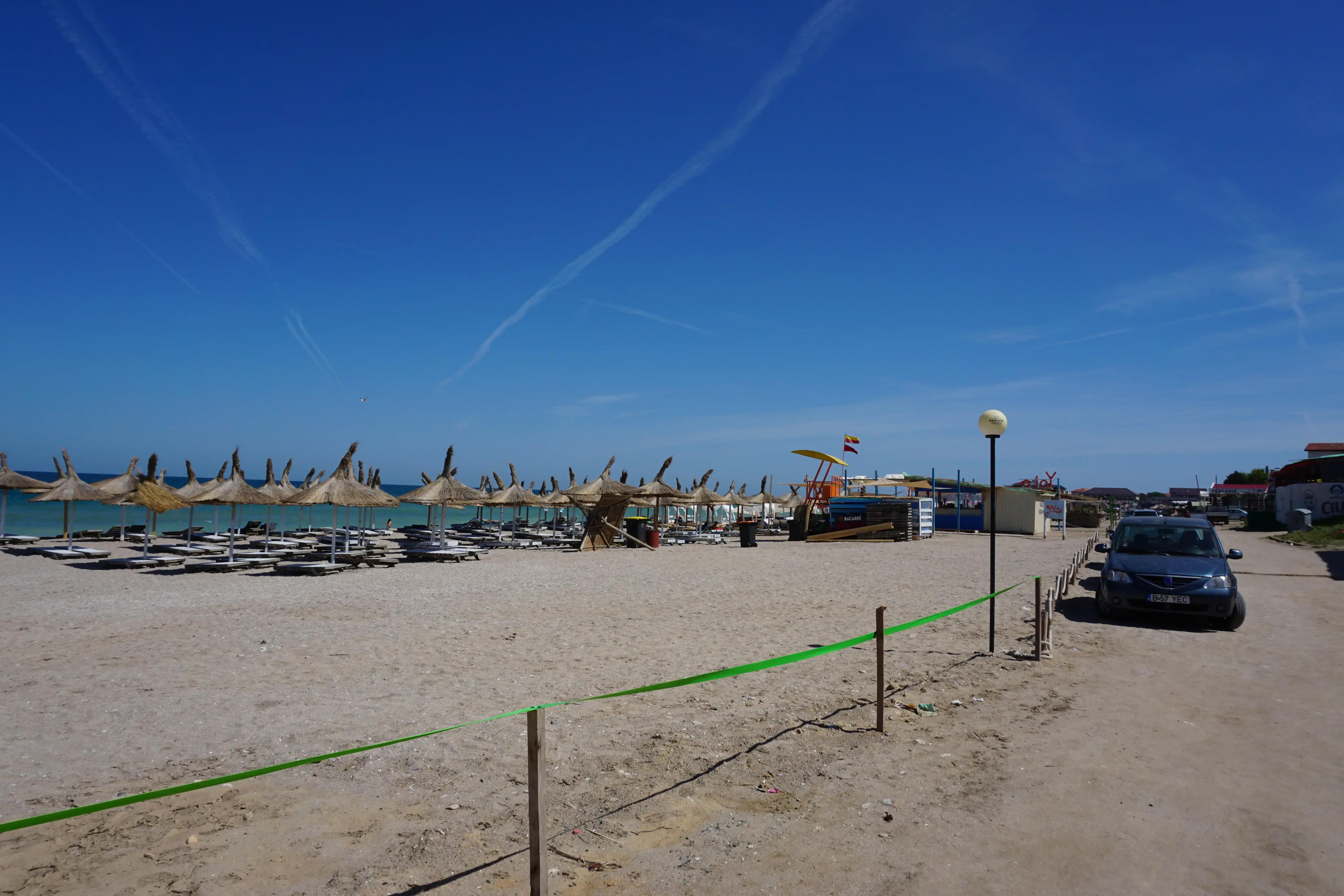 There isn't much parking but you can drive next to the beach for a few kms