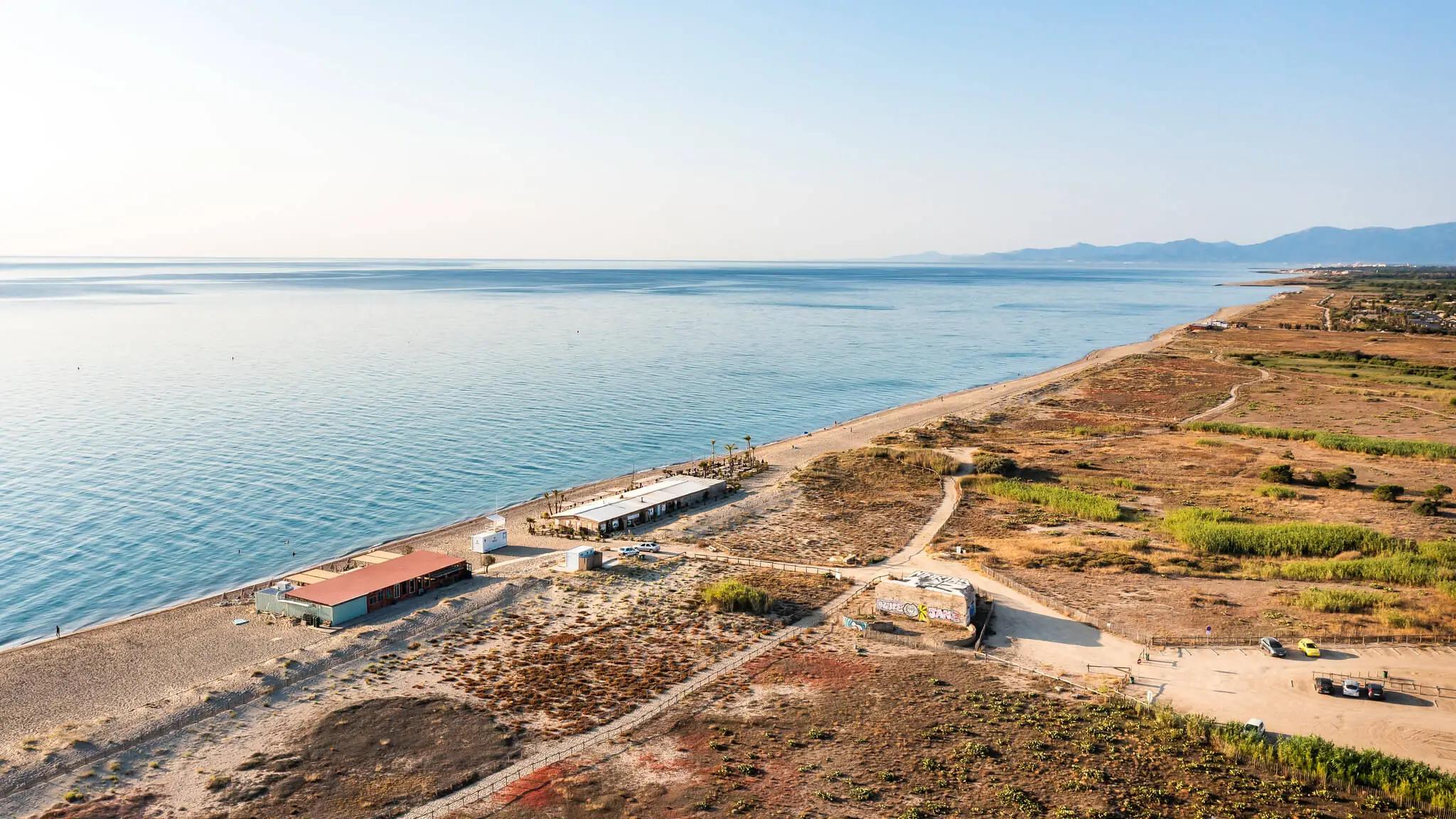The long but skinny Plage Naturiste de Torreilles
