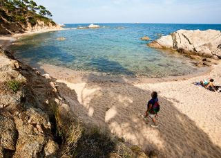 The beach at Cala Estreta is rarely busy