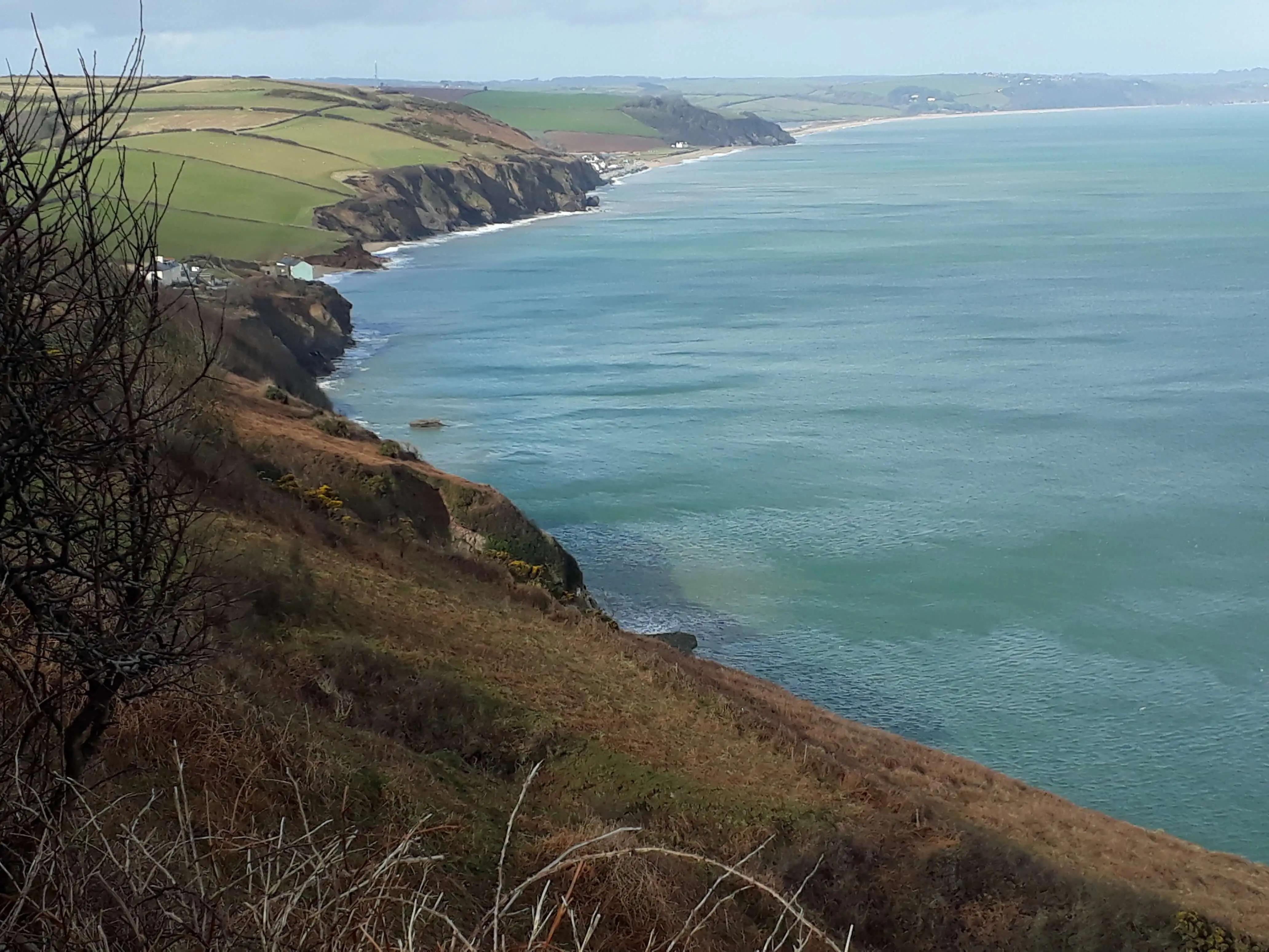 Cliffs surrounding Slapton Sands Beach