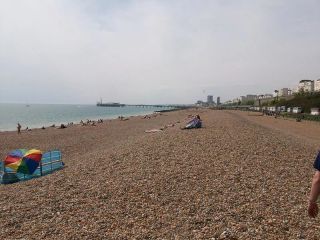 View from the sand at Brighton Naturist Beach