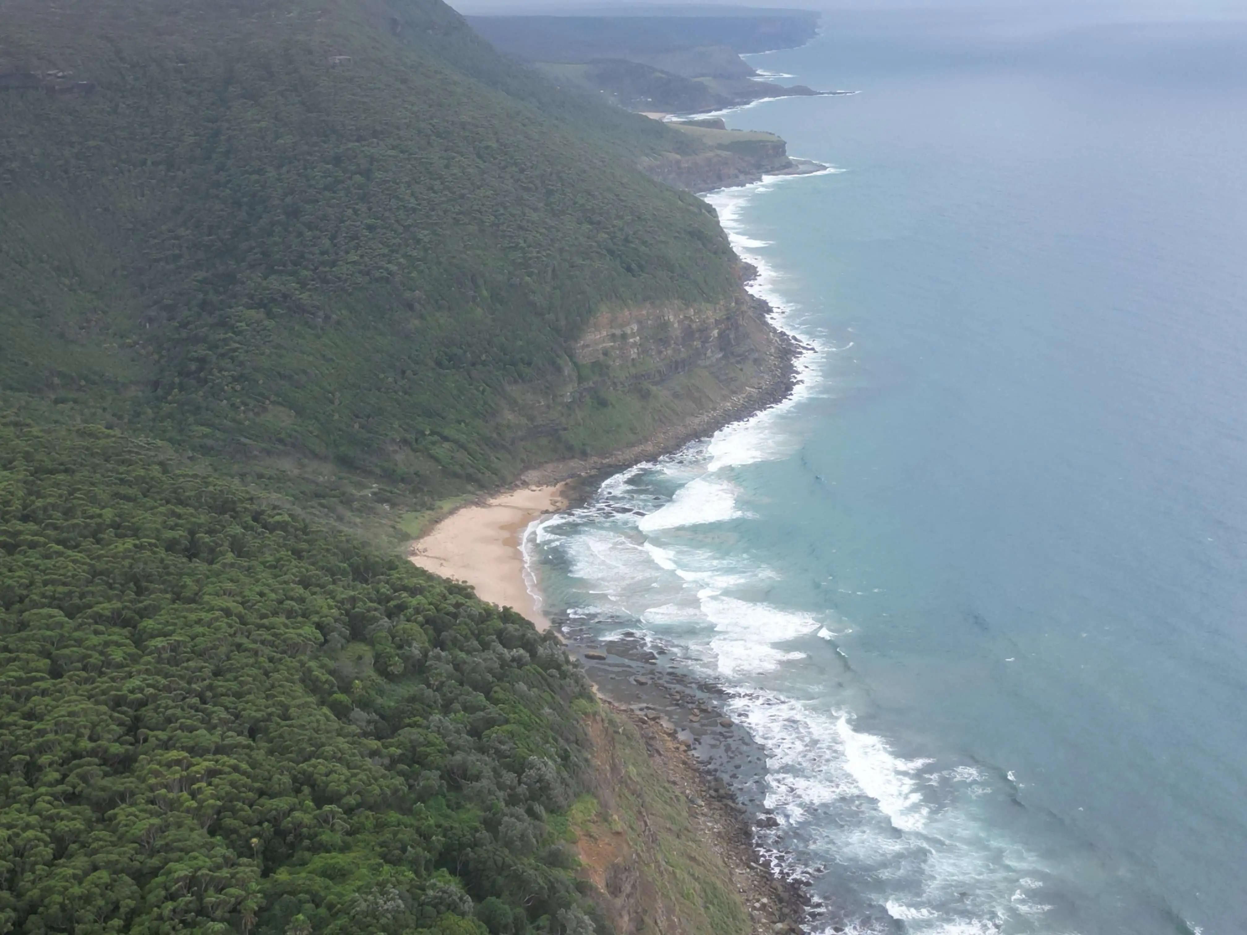 The steep journey to Werring Beach begins just below this point