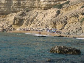 Stunning scenery and soft sand at Red Beach in Crete