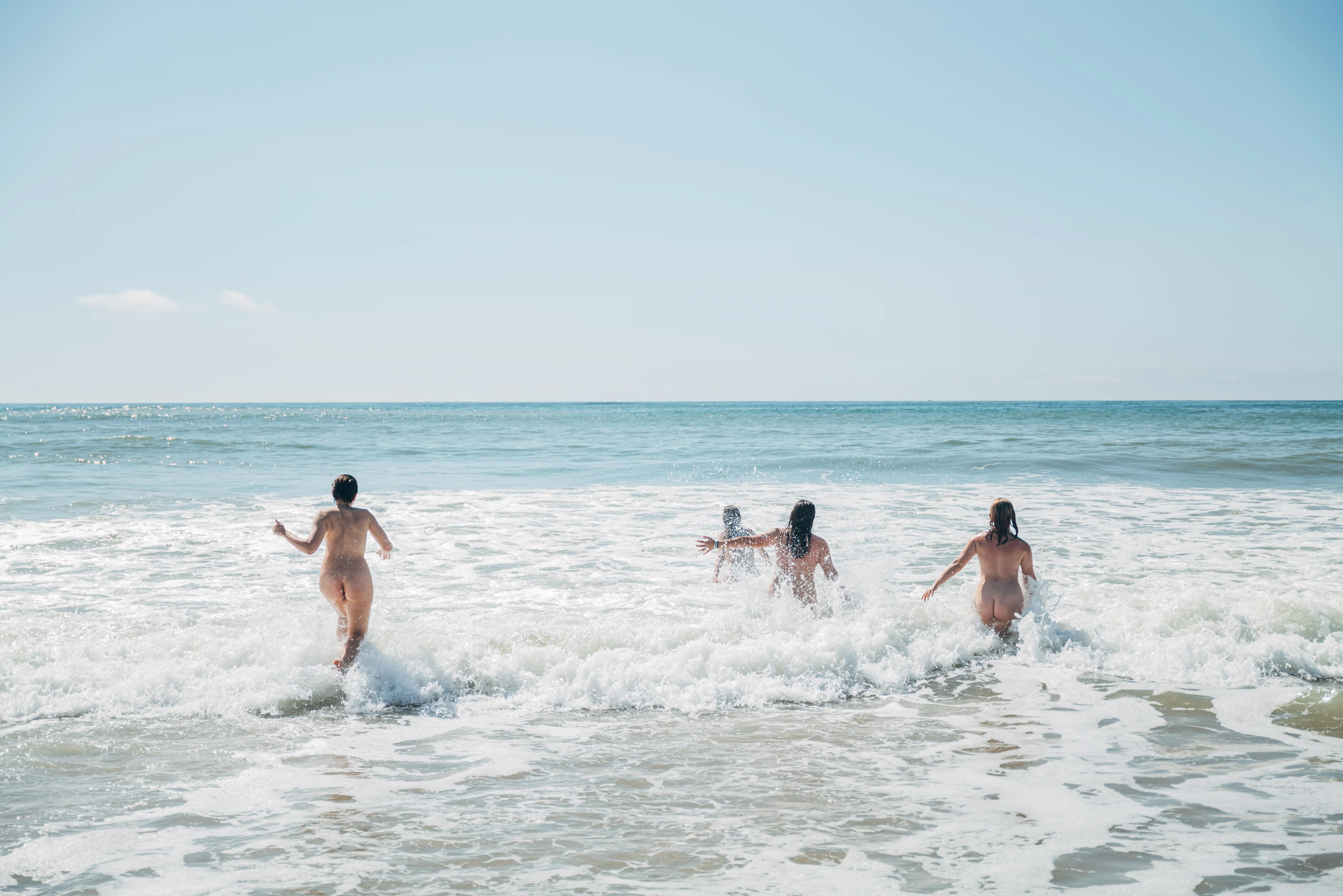 Splashing in the sea at Euronat