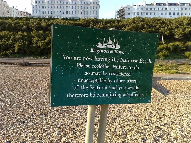 Sign says it all at Brighton Nude Beach!