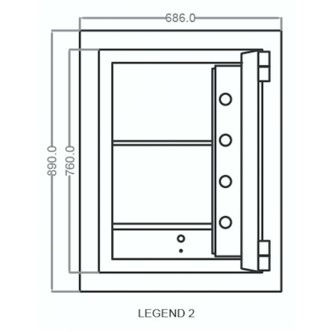 Falcon Safe Legend Size 2 Drawing