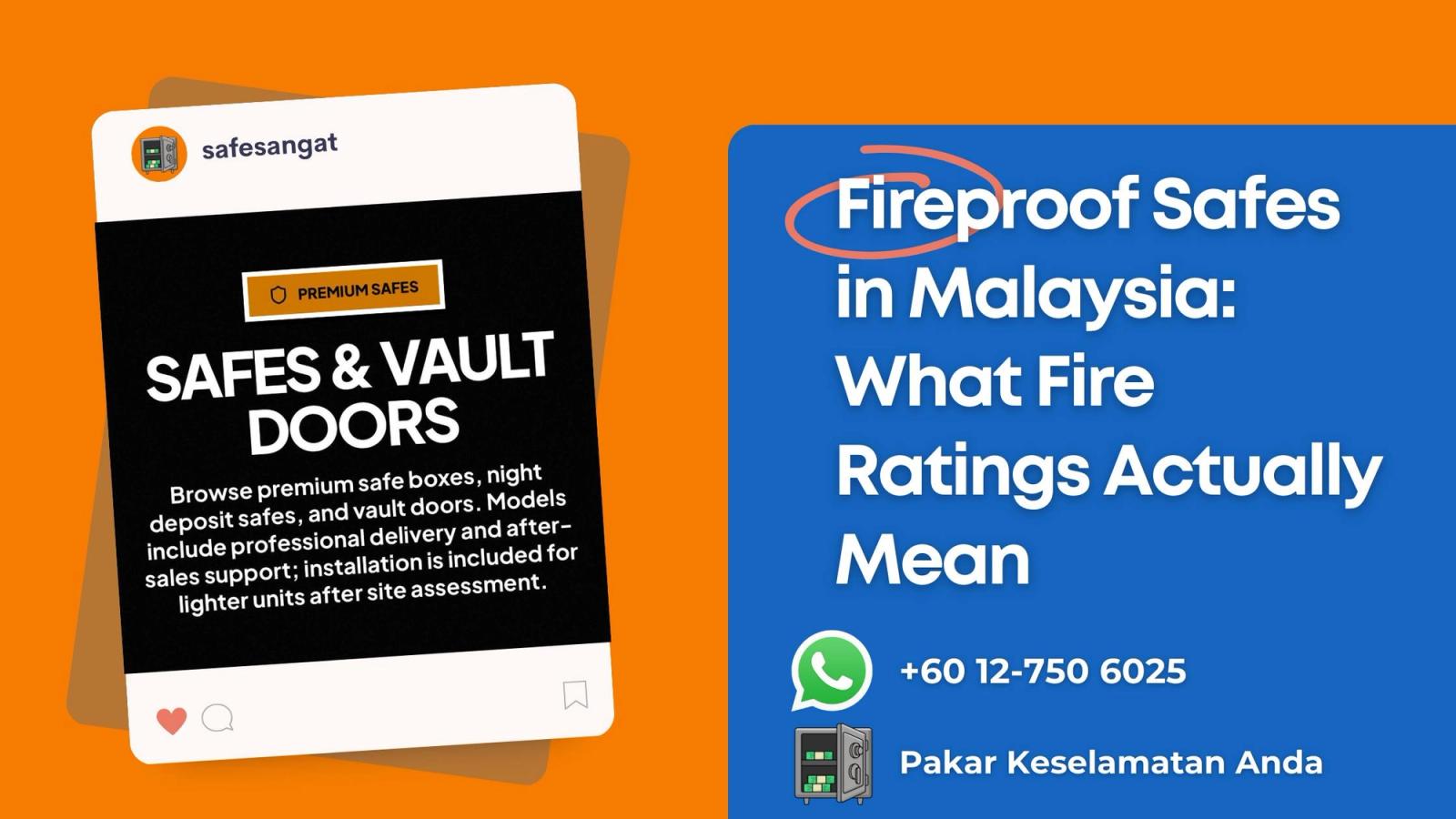 Fire-rated safe protecting documents while buyers review fire protection specifications