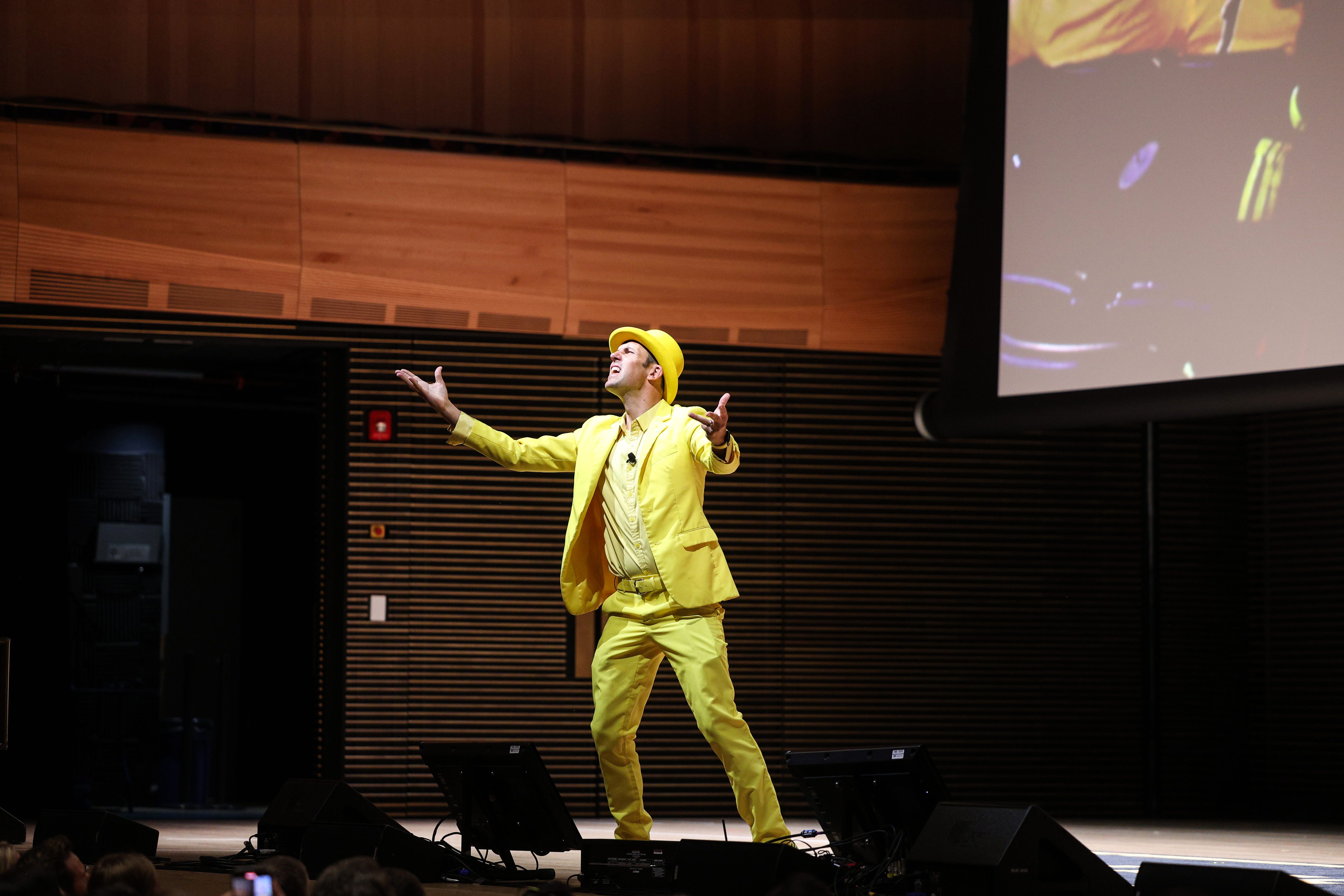 Jesse Cole on the Welcome stage
