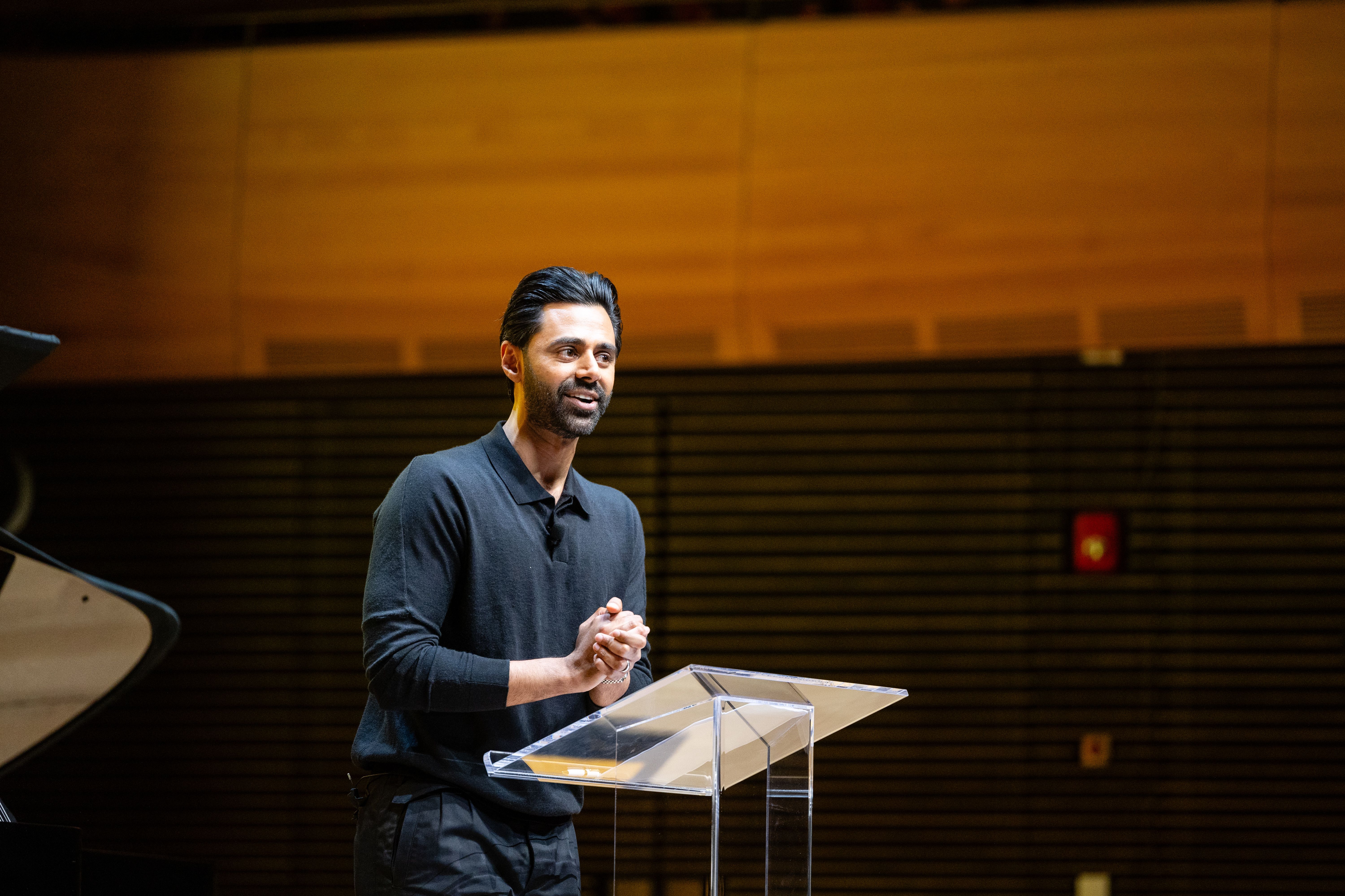 Hasan Minhaj onstage at Welcome