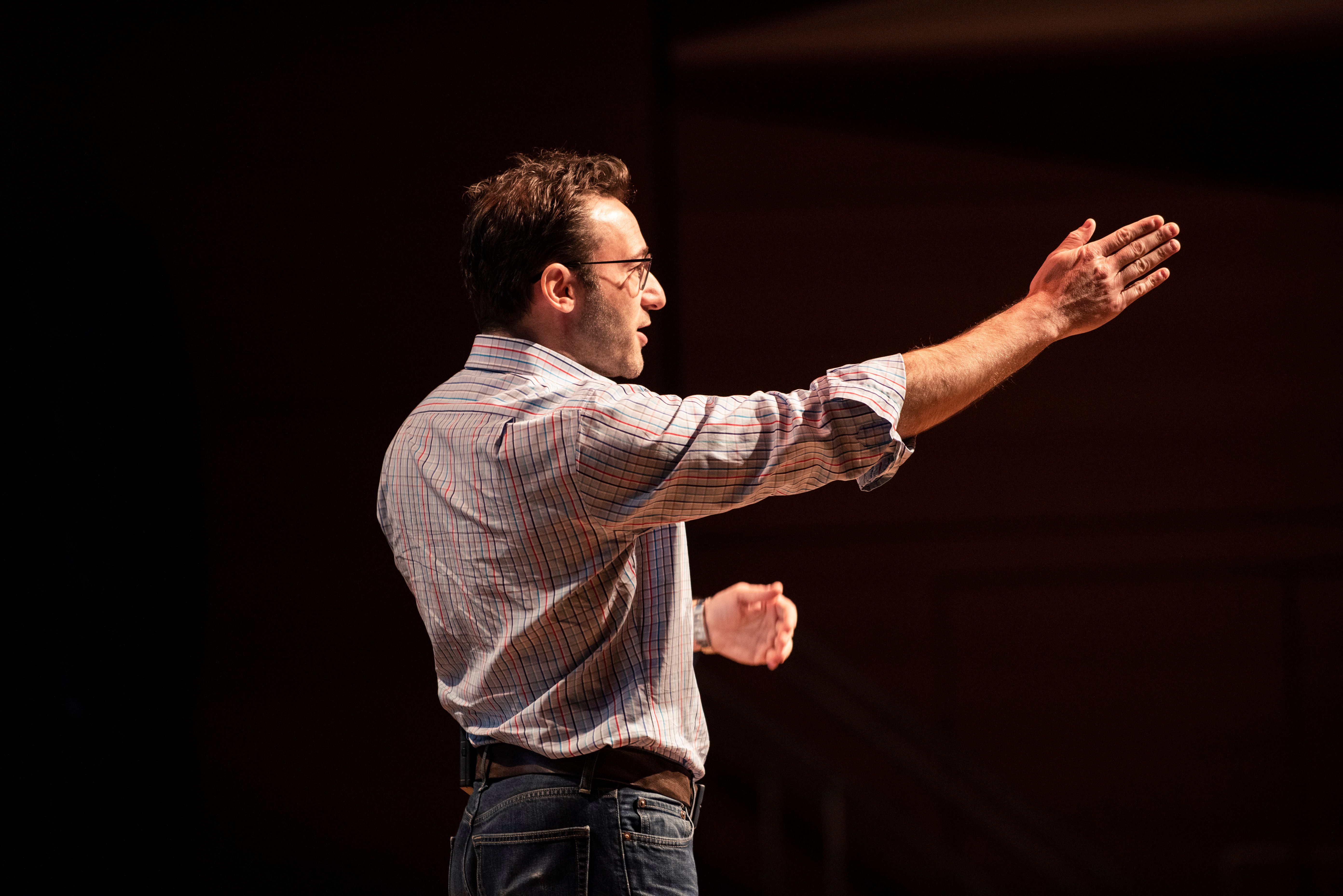 Simon Sinek onstage at Welcome