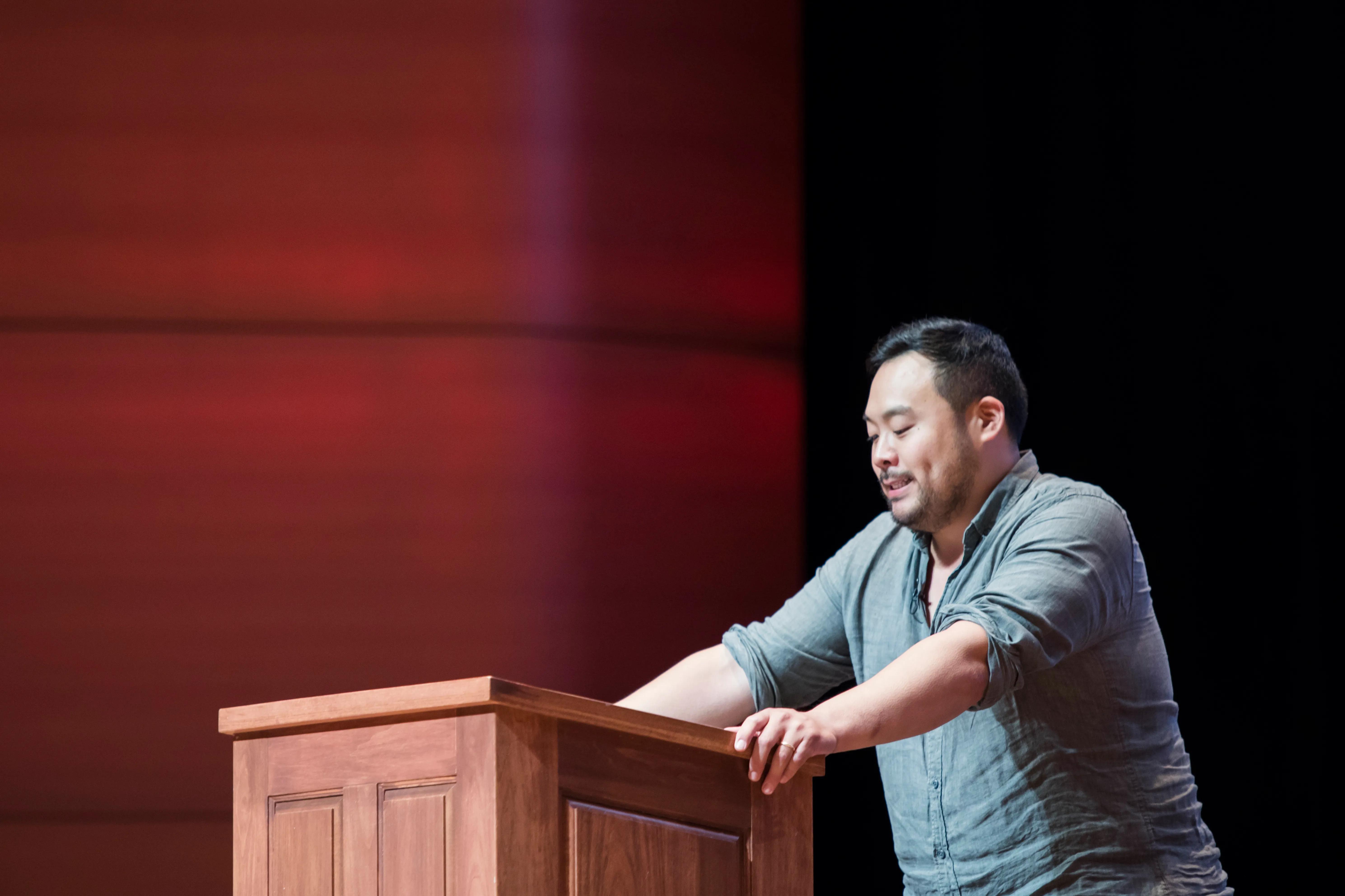 David Chang onstage at Welcome