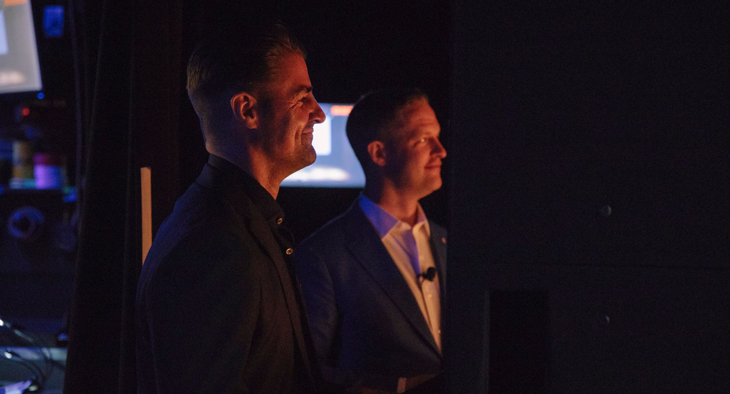 Kevin Boehm and Anthony Rudolf backstage at Welcome