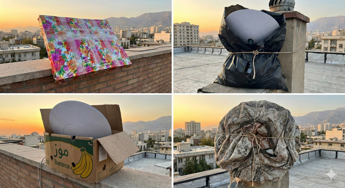 نمونه اشتباه: پوشاندن کامل دیش استارلینک