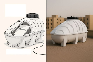 منبع آب پلیاتیلنی برای استتار دیش