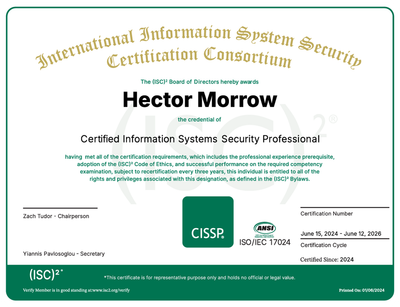 A Project Management Professional certificate issued by the Project Management Institute.