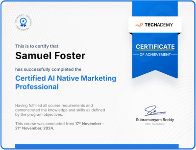 A Project Management Professional certificate issued by the Project Management Institute.