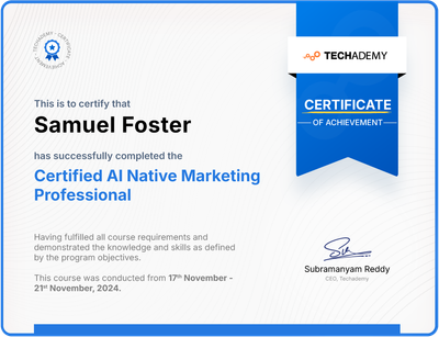 A Project Management Professional certificate issued by the Project Management Institute.