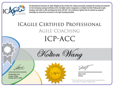 A Project Management Professional certificate issued by the Project Management Institute.