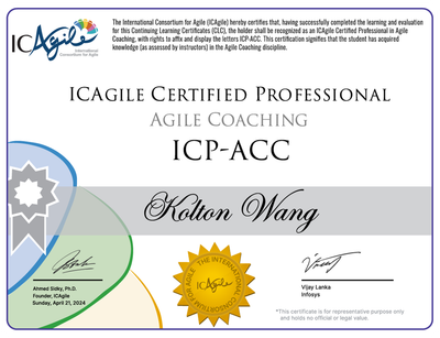A Project Management Professional certificate issued by the Project Management Institute.