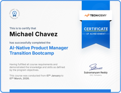 A Project Management Professional certificate issued by the Project Management Institute.