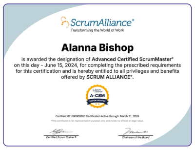A Project Management Professional certificate issued by the Project Management Institute.