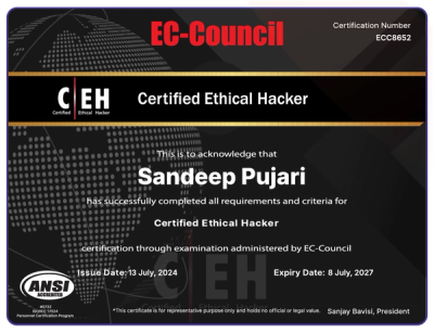 A Project Management Professional certificate issued by the Project Management Institute.